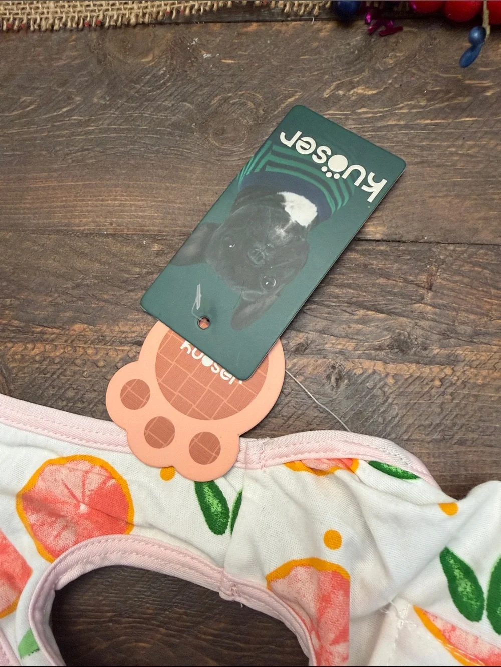 Kuoser Citrus Grapefruit Print Dog Cat Surgical Recovery Suit Onesie NWT XS 🐕 🐈